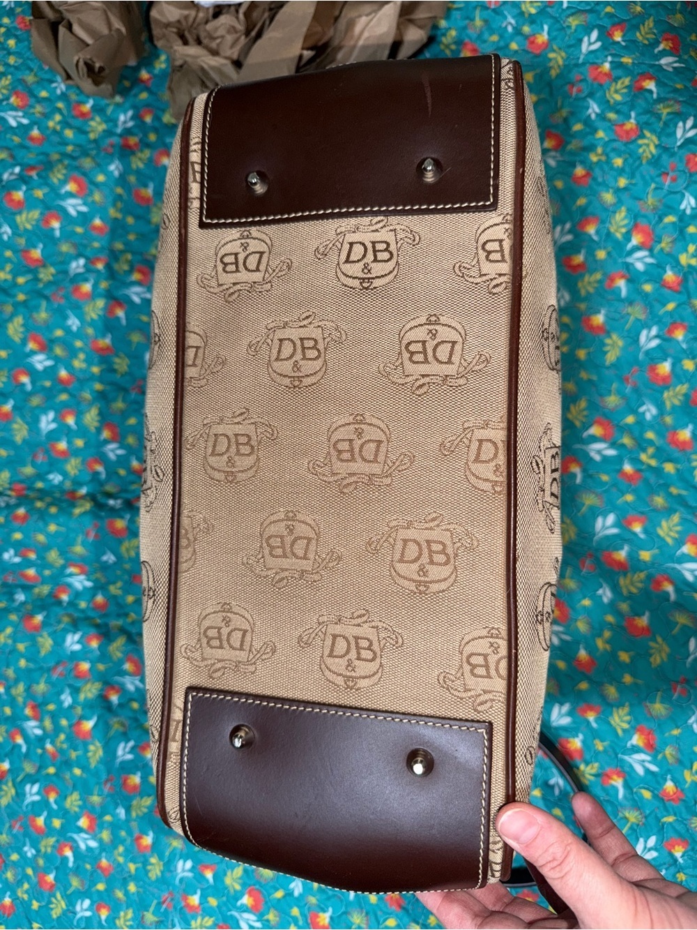 Large Dooney & Bourke Brown Top Handle Satchel Handbag with Coin Pouch - Picture 4 of 10